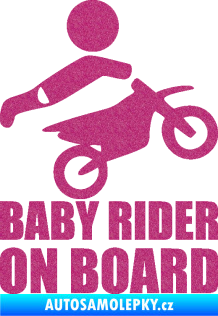 Samolepka Baby rider on board pravá Ultra Metalic růžová