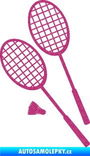 Samolepka Badminton rakety levá Ultra Metalic růžová