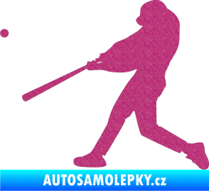 Samolepka Baseball 001 levá Ultra Metalic růžová