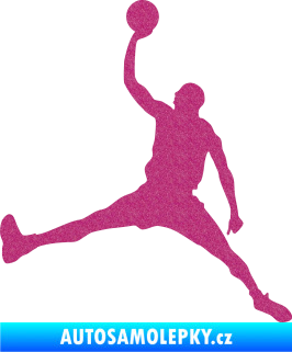 Samolepka Basketbal 016 levá Ultra Metalic růžová
