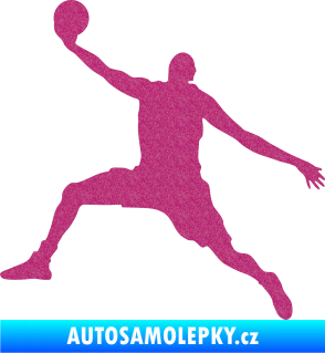 Samolepka Basketbal 002 levá Ultra Metalic růžová