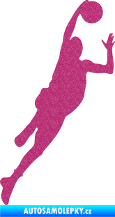 Samolepka Basketbal 003 pravá Ultra Metalic růžová