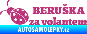 Samolepka Beruška za volantem Ultra Metalic růžová