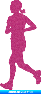 Samolepka Běžkyně 001 levá jogging Ultra Metalic růžová