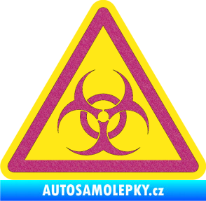 Samolepka Biohazard barevný trojúhelník Ultra Metalic růžová