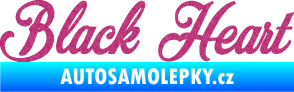Samolepka Black Heart nápis Ultra Metalic růžová