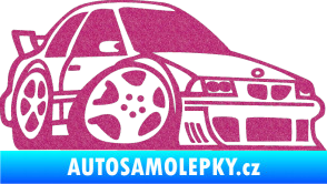 Samolepka BMW e30 karikatura pravá Ultra Metalic růžová