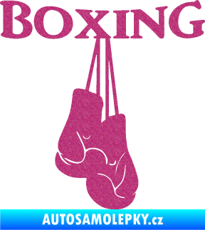 Samolepka Boxing nápis s rukavicemi Ultra Metalic růžová
