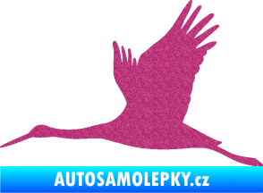 Samolepka Čáp 002 levá Ultra Metalic růžová