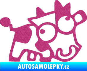 Samolepka Crazy cow pravá Ultra Metalic růžová