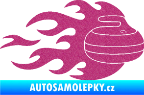Samolepka Curling 005 pravá kámen Ultra Metalic růžová