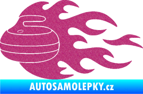 Samolepka Curling 005 levá kámen Ultra Metalic růžová