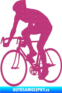 Samolepka Cyklista 001 levá Ultra Metalic růžová