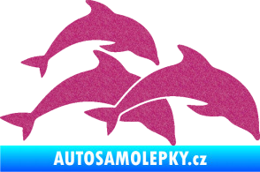 Samolepka Delfíni 001 pravá Ultra Metalic růžová