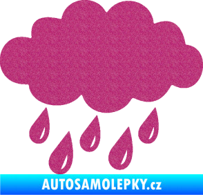 Samolepka Déšť 001 levá mrak a kapky Ultra Metalic růžová