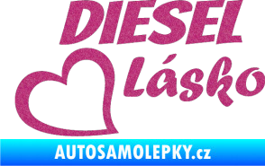Samolepka Diesel Lásko Ultra Metalic růžová