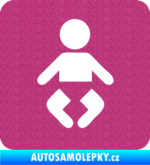Samolepka Dítě v autě 093 symbol miminka Ultra Metalic růžová