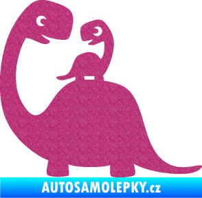 Samolepka Dítě v autě 105 levá dinosaurus Ultra Metalic růžová