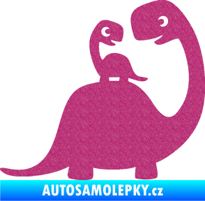 Samolepka Dítě v autě 105 pravá dinosaurus Ultra Metalic růžová