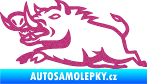 Samolepka Divoké prase 004 levá Ultra Metalic růžová