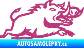 Samolepka Divoké prase 004 pravá Ultra Metalic růžová