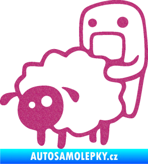 Samolepka Domo 005 levá love sheep Ultra Metalic růžová