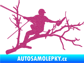 Samolepka Dřevorubec 006 pravá prořezání ve výškách Ultra Metalic růžová