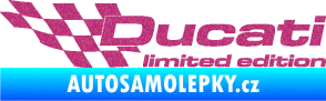 Samolepka Ducati limited edition levá Ultra Metalic růžová