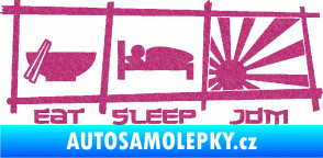 Samolepka Eat sleep JDM Ultra Metalic růžová