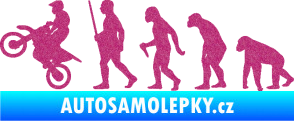 Samolepka Evoluce 002 motokros levá Ultra Metalic růžová