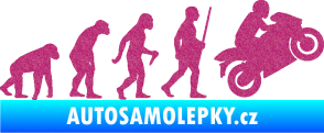 Samolepka Evoluce 004 pravá motorkář Ultra Metalic růžová