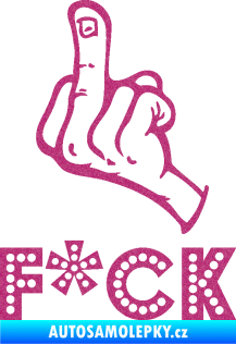 Samolepka F*CK 002  nápis  Ultra Metalic růžová