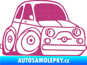 Samolepka Fiat 500 karikatura pravá Ultra Metalic růžová