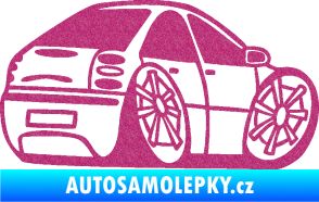Samolepka Fiat Bravo karikatura pravá Ultra Metalic růžová