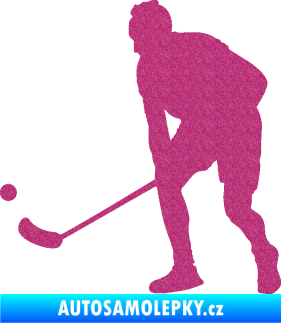 Samolepka Florbal 002 levá Ultra Metalic růžová