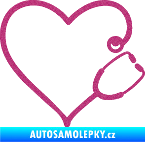 Samolepka Fonendoskop 002 pravá  zdravotní sestřička Ultra Metalic růžová