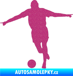 Samolepka Fotbalista 015 levá Ultra Metalic růžová