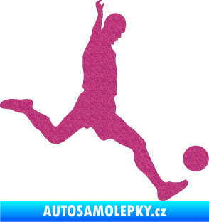Samolepka Fotbalista 023 pravá Ultra Metalic růžová