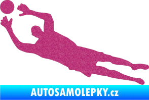 Samolepka Fotbalista 026 levá brankář Ultra Metalic růžová