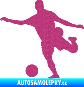 Samolepka Fotbalista 032 levá Ultra Metalic růžová