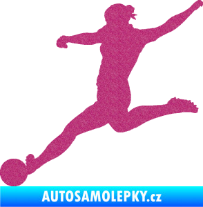 Samolepka Fotbalistka 002 levá Ultra Metalic růžová