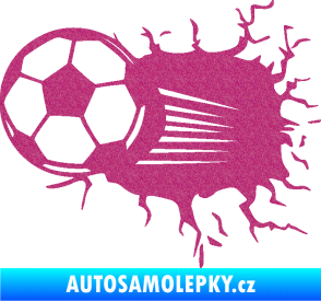 Samolepka Fotbalový míč 005 levá Ultra Metalic růžová