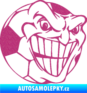 Samolepka Fotbalový míč 002 pravá Ultra Metalic růžová