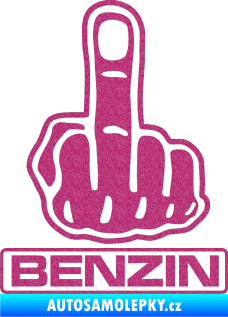 Samolepka Fuck off benzín Ultra Metalic růžová