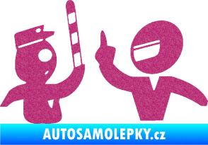 Samolepka Fuck the police 003 Ultra Metalic růžová