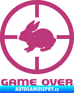 Samolepka Game over lov zajíce Ultra Metalic růžová