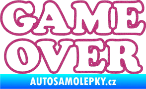 Samolepka Game over nad sebou 001 Ultra Metalic růžová