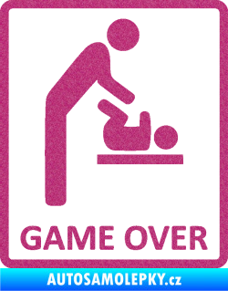 Samolepka Game over varianta baby Ultra Metalic růžová