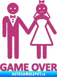 Samolepka Game over varianta svatba Ultra Metalic růžová