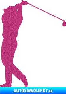 Samolepka Golfista 004 levá Ultra Metalic růžová